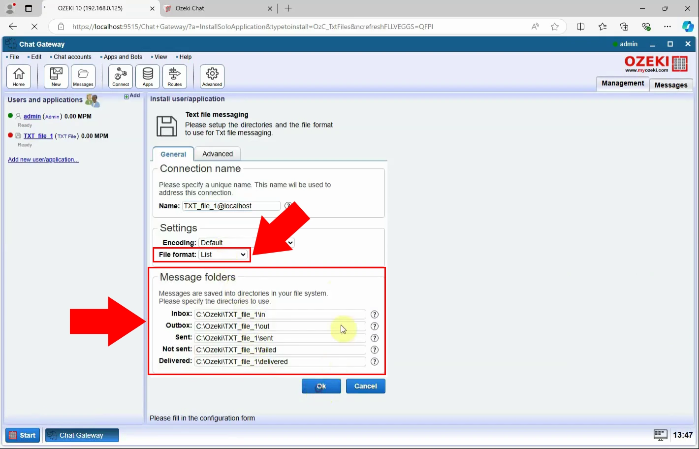 Setup TXT file application