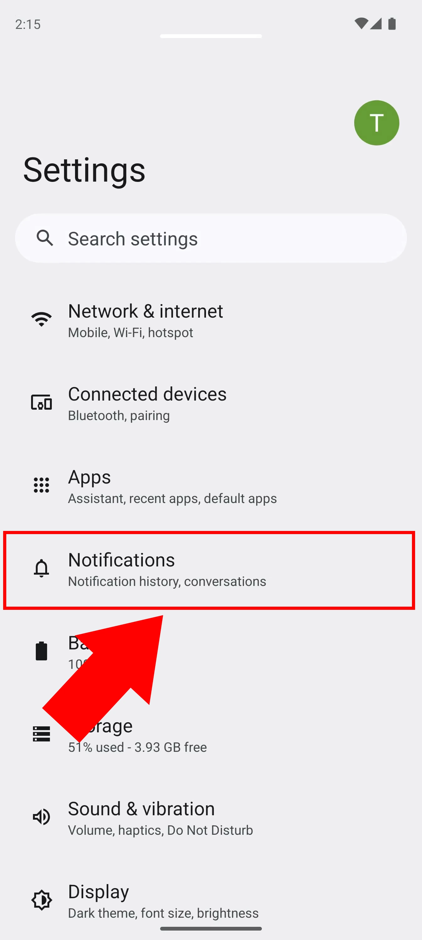 Select notifications