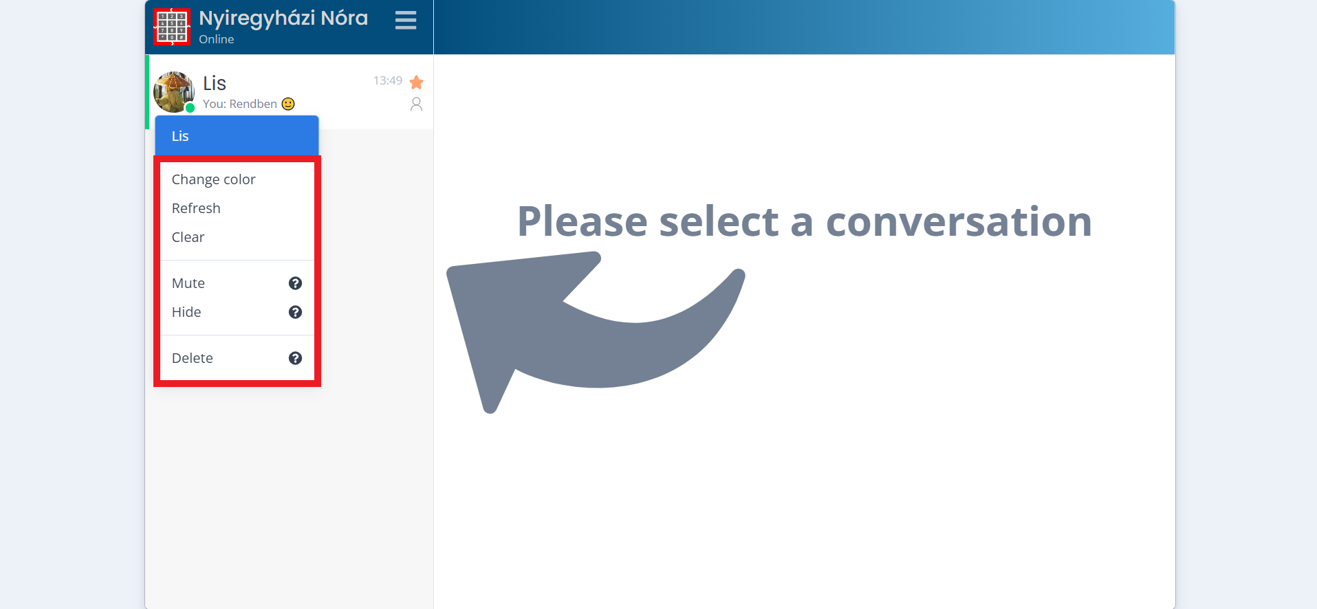 profile settings