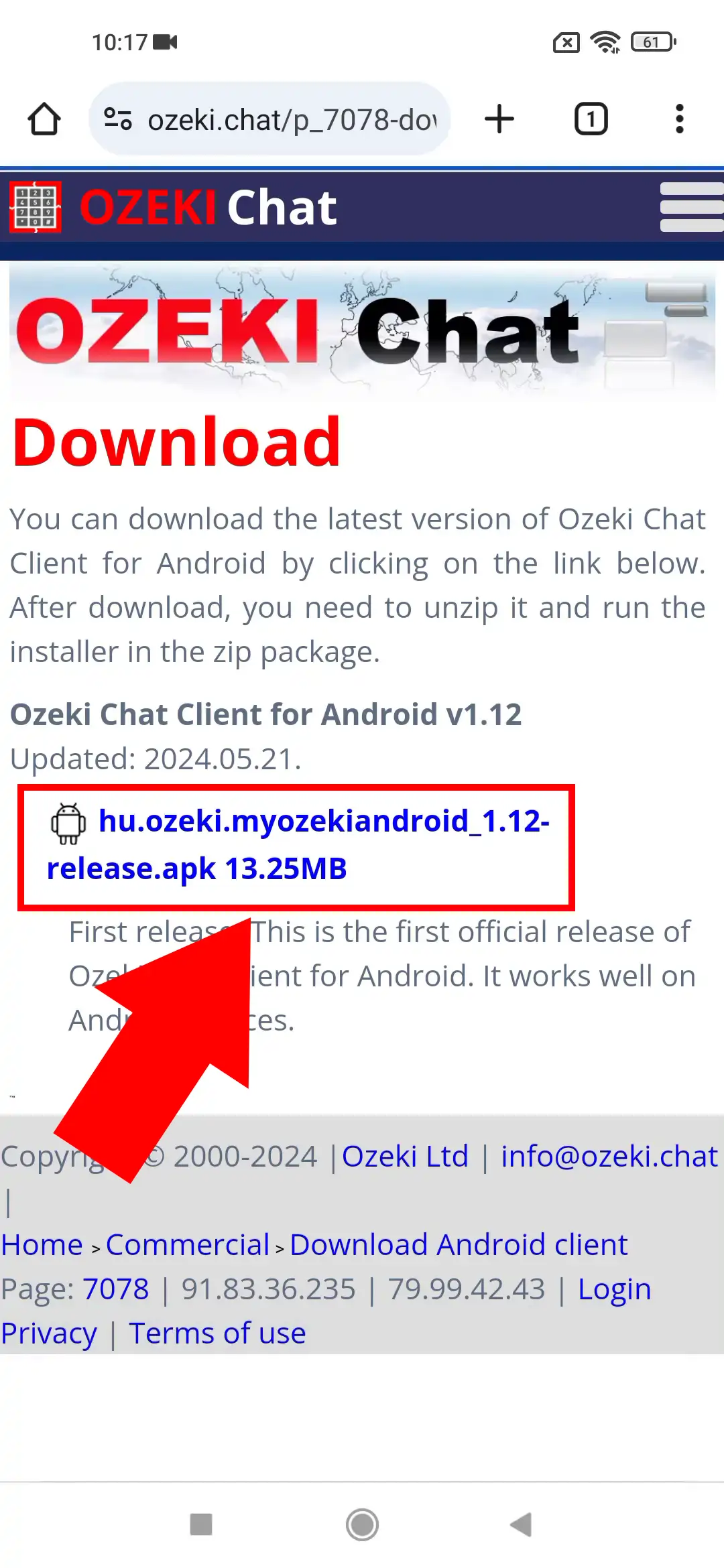 Download apk file