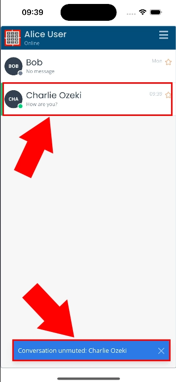 Conversation unmuted